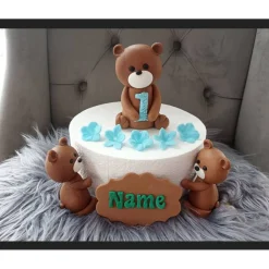 Tortendekoration|Annetts Zuckerfiguren Fondant Figur Teddy, Tortendekoration Teddybär, Tierfiguren, Fondant Figuren für Torten