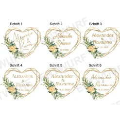 Best Fotoalbum echtes Leinen personalisierbar Geometric Heart Geschenkverpackungen