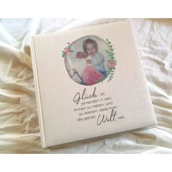 Best Fotoalbum echtes Leinen personalisierbar Familie Fotos Geschenkverpackungen