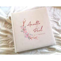 Sale Fotoalbum echtes Leinen personalisierbar Winterholz Hochzeitsalbum Gästebuch Geschenkverpackungen