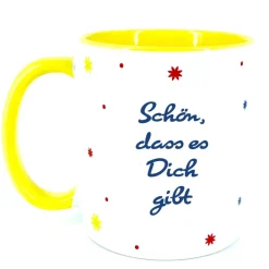 Discount Friseurin Tasse gelb mit Karte und Umschlag Geschenke