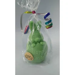 Frohe Ostern Kerze, Hase im Osterei, verschiedene Farben Osterkerzen