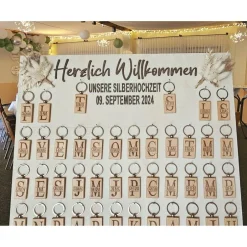 Best Gastgeschenk Erinnerung Hochzeit für die Gäste ,Schlüsselanhänger mit Namen personalisiert, Anhänger Schlüssel Gastgeschenke