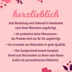 Sale Gastgeschenk Hochzeit | Lolli Bonbon Lutscher | personalisiert Gastgeschenke