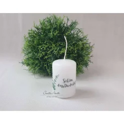 New Gastgeschenk Kerze "Eukalypthus", 5 Stück - GiveAway - Hochzeit - Taufe - Kommunion Gastgeschenke