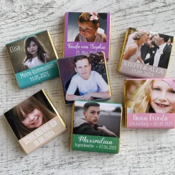 Best Gastgeschenk Konfirmation Firmung | Schokolade Schokotäfelchen | personalisiert + Foto Gastgeschenke