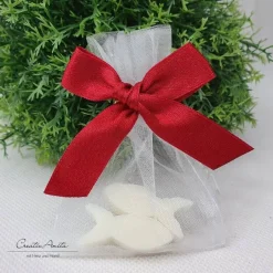 Discount Gastgeschenk mit 2 Seifenfische - FISCHE NATUR - BORDEAUX dekoriert - personalisiert Gastgeschenke