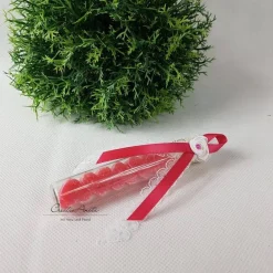 Gastgeschenke|CreativAnita Gastgeschenk mit 5 Seifenherzen i. Reagenzglas Lotus - Pink