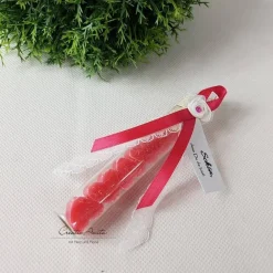 Gastgeschenke|CreativAnita Gastgeschenk mit 5 Seifenherzen i. Reagenzglas Lotus - Pink