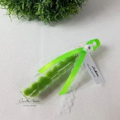 Sale Gastgeschenk mit 5 Seifenherzen i. Reagenzglas GRÜN - APFEL Gastgeschenke