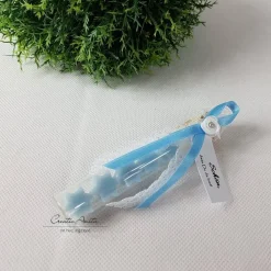 Online Gastgeschenk mit 5 Seifensterne i. Reagenzglas - EISBLUME - HELLBLAU Kundengeschenk, Babyparty, Weihnachtsgeschenk, Scha Gastgeschenke
