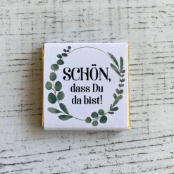Best Gastgeschenk Taufe | Schokolade Schokotäfelchen | Schön, dass Du da bist! Dekoration
