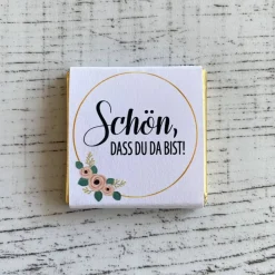 Best Gastgeschenk Taufe | Schokolade Schokotäfelchen | Schön, dass Du da bist! Dekoration