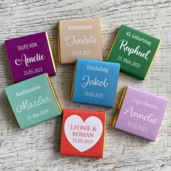 Online Gastgeschenk Taufe | Schokolade Schokotäfelchen | personalisiert Dekoration
