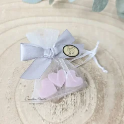 Gastgeschenke mit je 3 Seifenherzen Magnolie - ROSA GiveAway zur Hochzeit Gastgeschenke