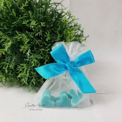 Gastgeschenke|CreativAnita Gastgeschenke mit je 3 Seifenherzen Kornblume - TÜRKIS GiveAway zur Hochzeit