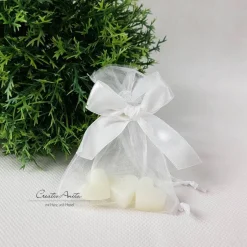 Outlet Gastgeschenke mit je 3 Seifenherzen Weiß - NATUR GiveAway zur Hochzeit Gastgeschenke