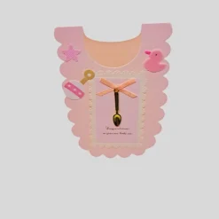 Discount Geburt Glückwunschkarte Baby-Latz-Design Rosa Glückwunschkarten