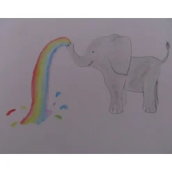 Best Geburtsbild Elefant mit Regenbogen personalisiert mit Namen Geschenke
