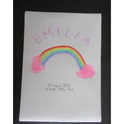 Best Geburtsbild Elefant mit Regenbogen personalisiert mit Namen Geschenke