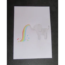 Best Geburtsbild Elefant mit Regenbogen personalisiert mit Namen Geschenke