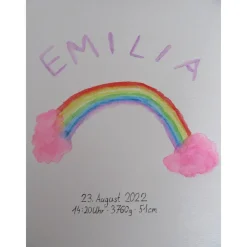 Clearance Geburtsbild Regenbogen personalisiert mit Namen Geschenke