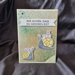 Glückwunschkarten|Teufelinchens_Ideen_Shop Geburtskarte / Schneckenmotiv / Neugeborenen Karte / Willkommenskarte Baby / Spruch Geburt / Babykarte / Baby