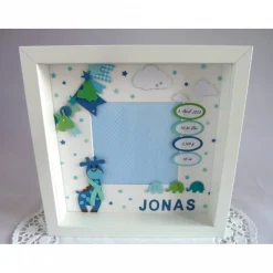 New Geburtsrahmen/Geschenk zur Geburt/Taufe, Bilderrahmen personalisiert/individualisierbar mit den Geburtsdaten Fotoalbum & Gästebuch