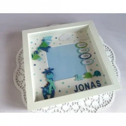 New Geburtsrahmen/Geschenk zur Geburt/Taufe, Bilderrahmen personalisiert/individualisierbar mit den Geburtsdaten Fotoalbum & Gästebuch