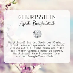 Best Geburtsstein April - Fensterdeko mit Heilstein Bergkristall - Karte zum Geburtstag oder zur Geburt Geschenke