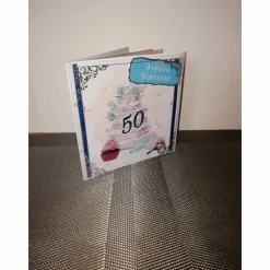 Best Geburtstagskarte zum 50, Frau, verspielt, Torte, Bunt Glückwunschkarten