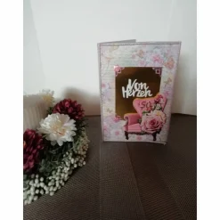 Best Geburtstagskarte zum 50.ten für eine Frau mit rosafarbenen Rosen Glückwunschkarten