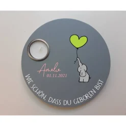 Sale Geburtstagslicht | Geburtstagsbrett grau / Elefant Geschenke