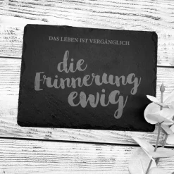 Outlet Gedenkplatte für Grab | Steinplatte mit Gravur | Stein für Grabschmuck | Grabdekoration aus Naturstein Gedenksteine