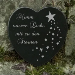 Sale Gedenkstein Sternenkind Herz Grabschmuck Marmor Gravur Baby Grabstein Grabdekoration Gedenksteine