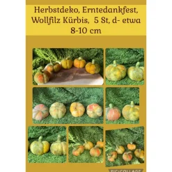 Sale Gefilzte Kürbisse –  handgemachte Wollfilz-Deko in Herbstfarben, ca. 8–10 cm Durchmesser Herbst