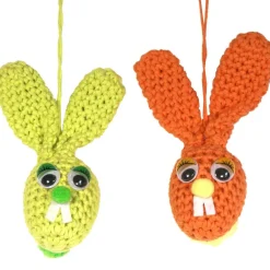 Hot Gehäkelte Osterhasen zum Aufhängen 2er Set – Handgemachte Osterdeko aus Baumwolle Osterhasen