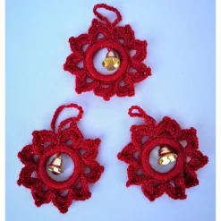 Baumschmuck|Hexenmasche gehäkelter Baumschmuck mit Glöckchen