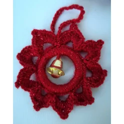Baumschmuck|Hexenmasche gehäkelter Baumschmuck mit Glöckchen