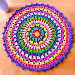 Tischdekoration|Lambela Gehäkeltes Deckchen 37 cm Mandala Boho Stuhlkissen