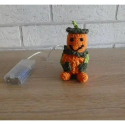 Clearance Gehäkeltes Kürbismännchen mit LED-Beleuchtung Deko Halloween