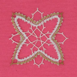 Sale geklöppelter Christbaumschmuck Ornament 2 weiß-gold Baumschmuck
