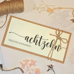Best Geldgeschenk 18. Geburtstag – Personalisierte Glückwunschkarte mit Umschlag & Juteschleife Glückwunschkarten