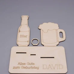 Best Geldgeschenk Bier - aus Holz personalisiert Geldgeschenke