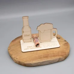 Best Geldgeschenk Bier - aus Holz personalisiert Geldgeschenke