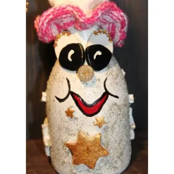 Sale Geldgeschenk Dekofigur STERNENFEE Weihnachtswichtel witzige Upcyclingfigur aus Sektflasche, handgestrickte Accesoires Weihnachtsdeko