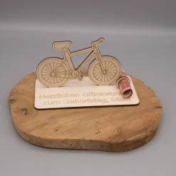 Best Geldgeschenk Fahrrad - aus Holz personalisiert Geldgeschenke