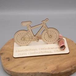 Best Geldgeschenk Fahrrad - aus Holz personalisiert Geldgeschenke
