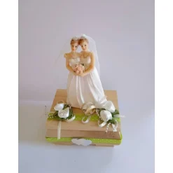 Best Geldgeschenk Frauenhochzeit – Kreative Geschenkidee für lesbische Hochzeit, liebevoll dekorierte Holzschachtel Geldgeschenke