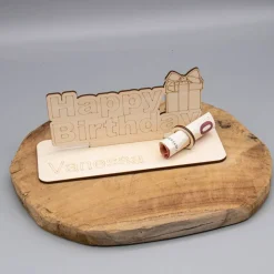 Best Geldgeschenk Happy Birthday - aus Holz personalisiert Geldgeschenke
